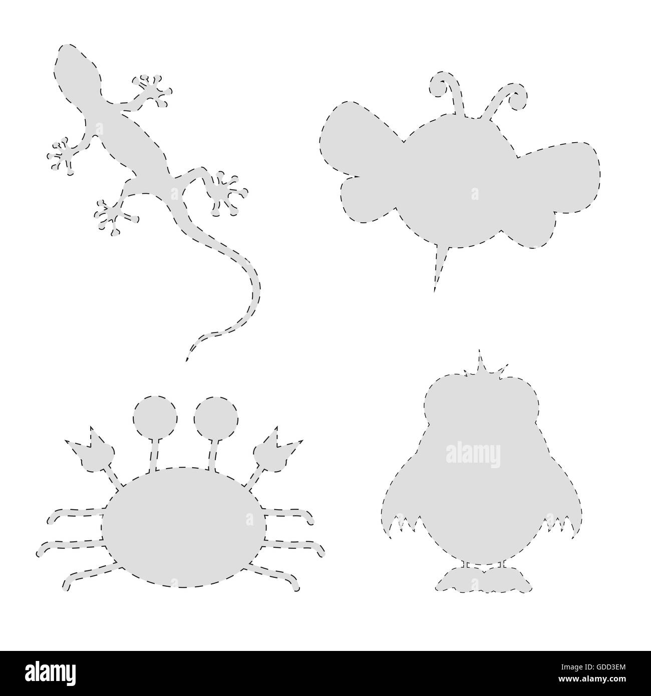 Sticker animal dans l'art gris vector illustration Illustration de Vecteur