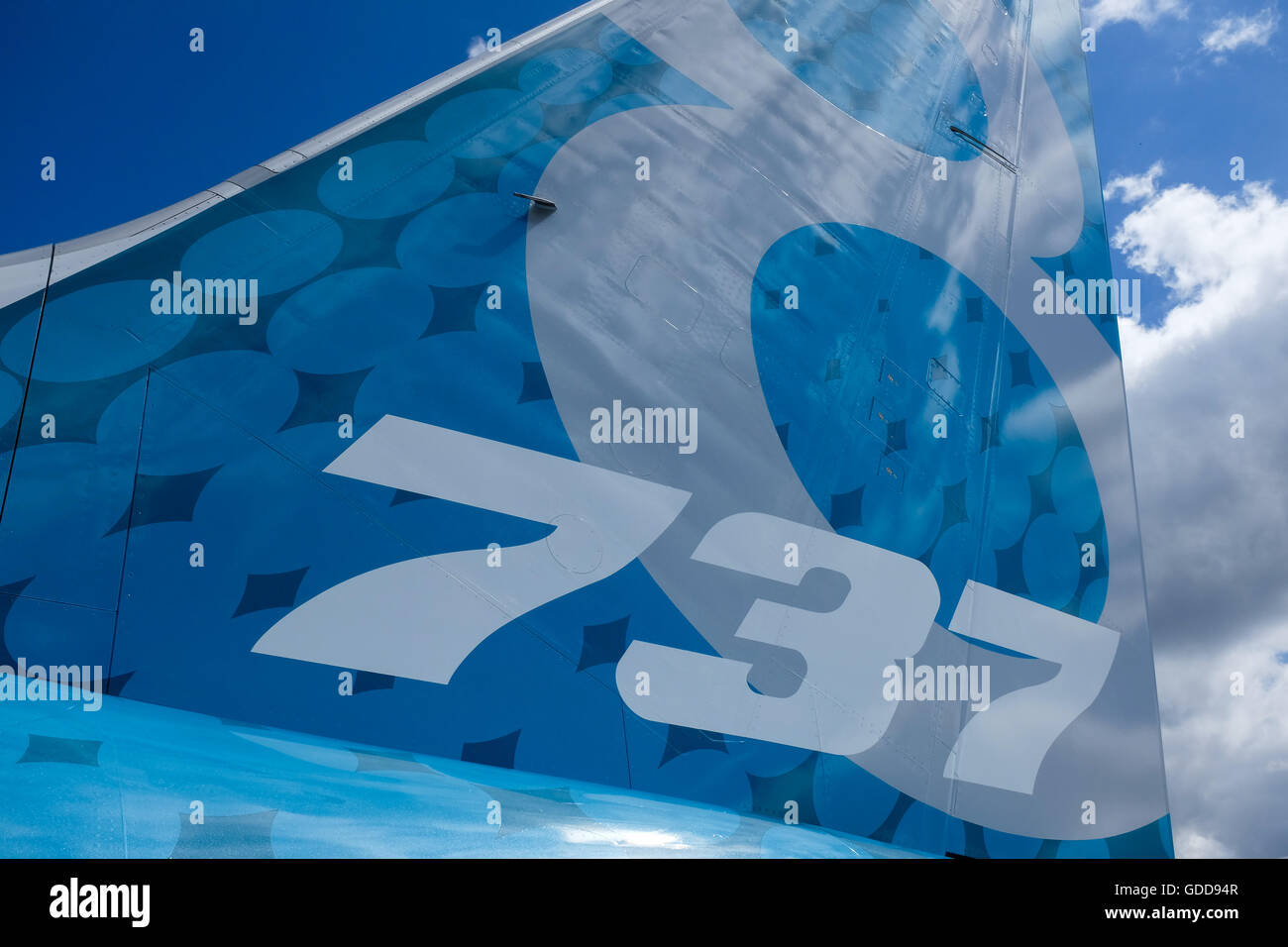 La queue de l'avion Boeing 737 MAX 8. Banque D'Images