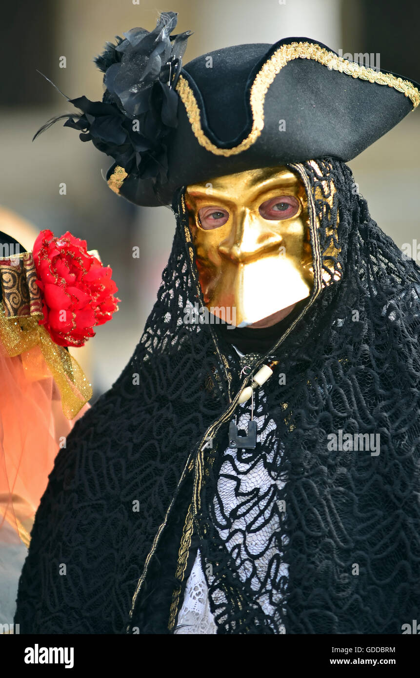 Venise, Italie - 379 masqués au Carnaval de Venise 2015 : Banque D'Images
