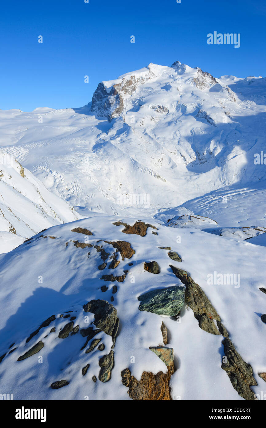 Monte Rosa - ms 4633 - ms 4634,Dufourspitze,Valais,Suisse Banque D'Images