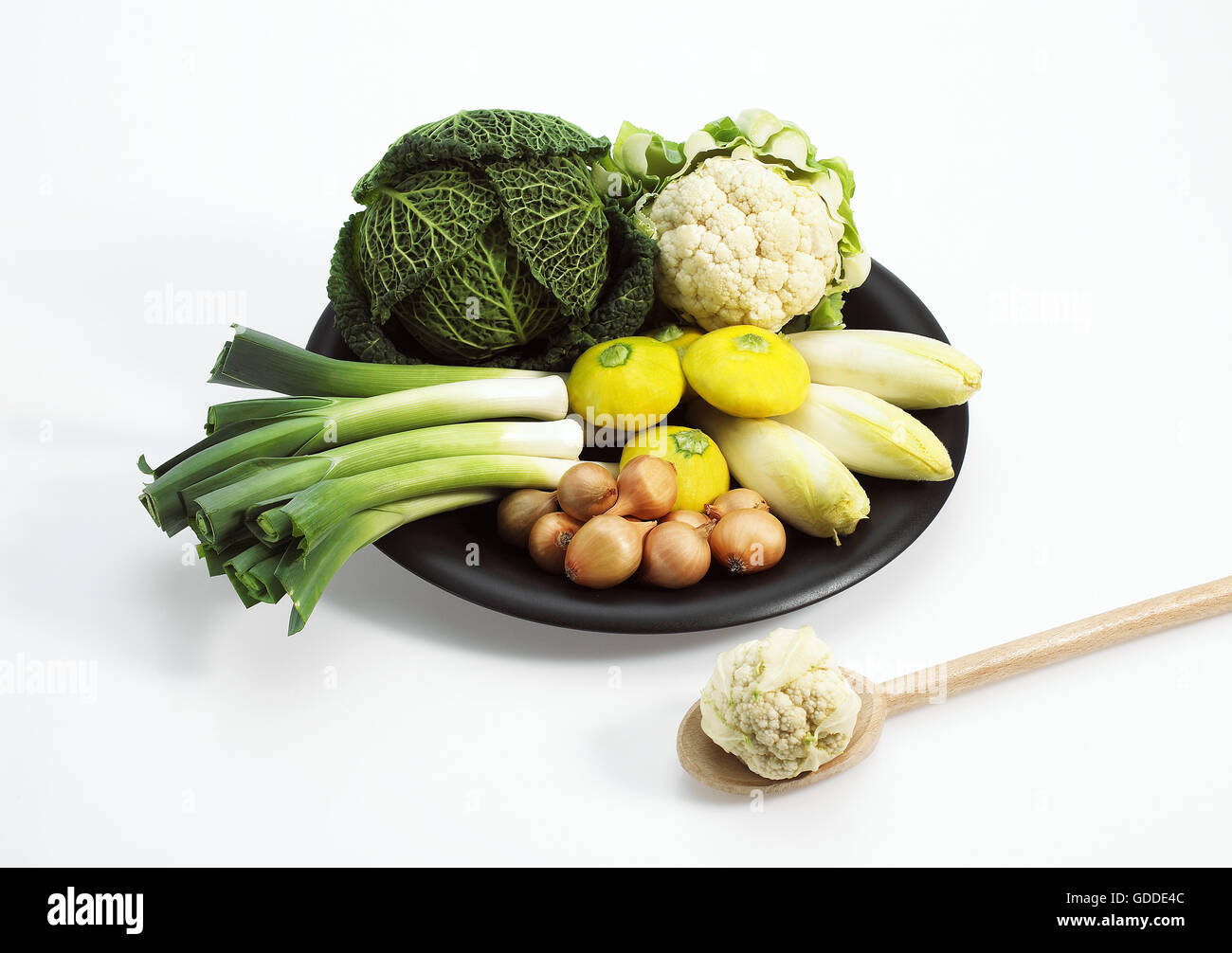 Plaque avec NAIN OU Légumes miniatures Banque D'Images