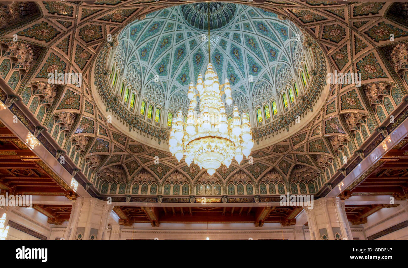 Grande mosquée de Muscat,à l'intérieur Banque D'Images