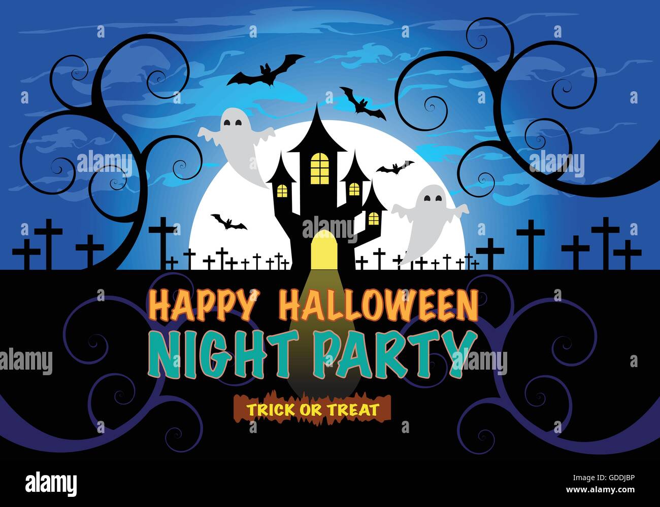 Happy Halloween party background pour maison de vacances illustration vectorielle festival. Illustration de Vecteur