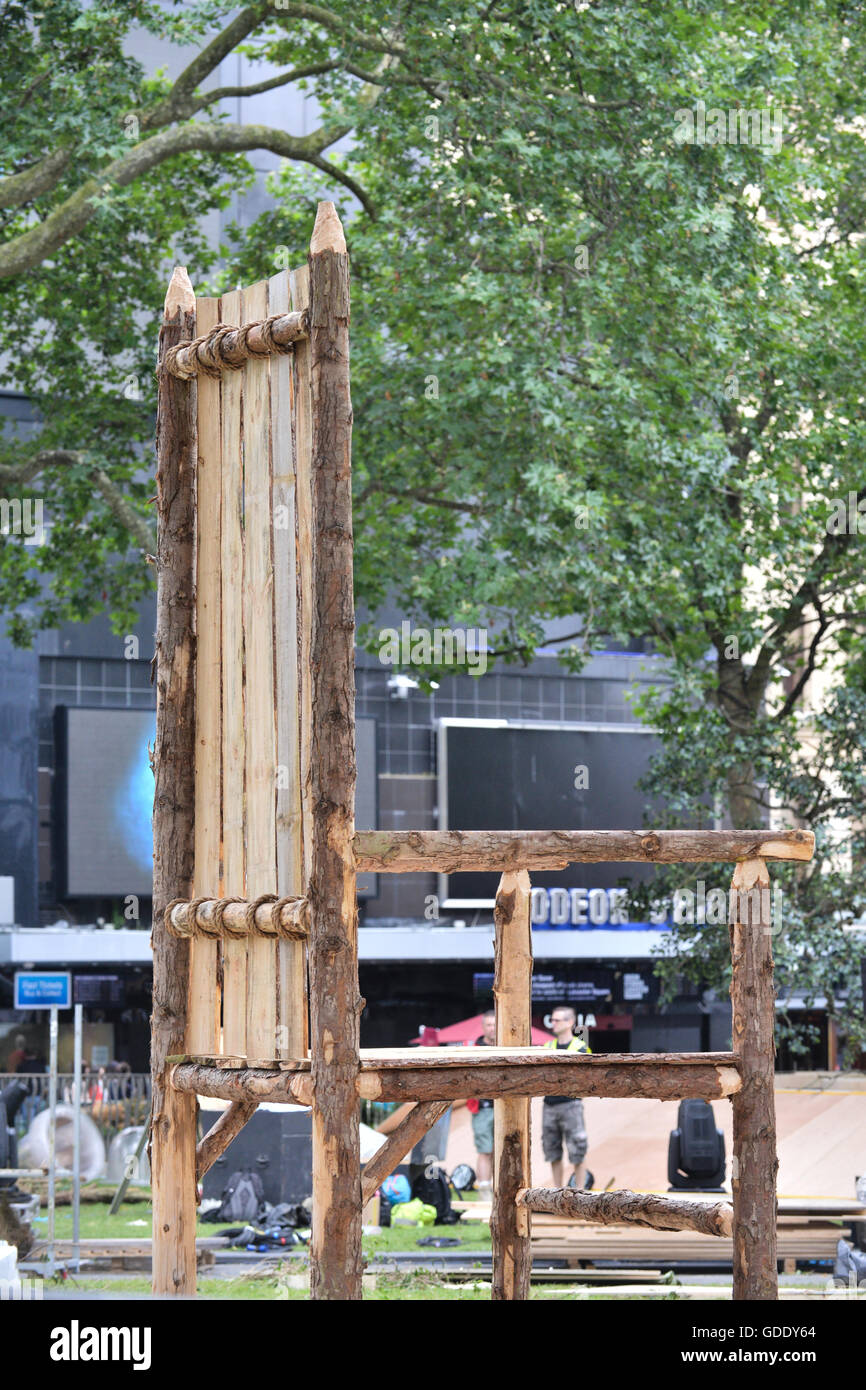 Leicester Square, Londres, Royaume-Uni. 15 juillet 2016. BFG Big Friendly Giant première du film les préparatifs dans Leicester Square. Banque D'Images