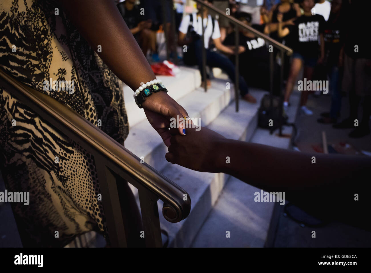 Texas, USA. 15 juillet, 2016. Black vit Question protestation devant le Texas Capitol Building Crédit : Corey Mendez/Alamy Live News Banque D'Images