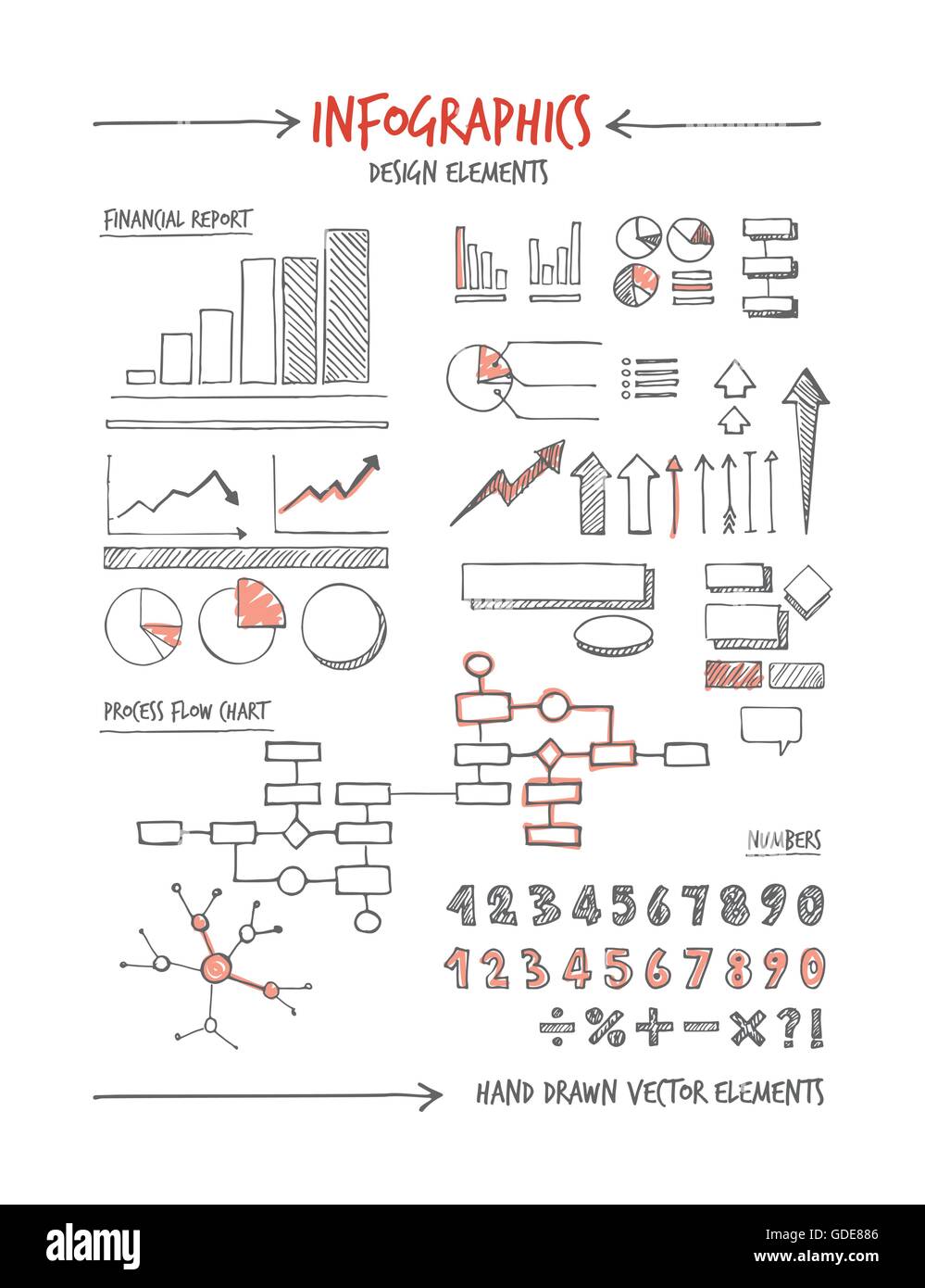 Éléments de conception infographique et concepts croquis à main Illustration de Vecteur