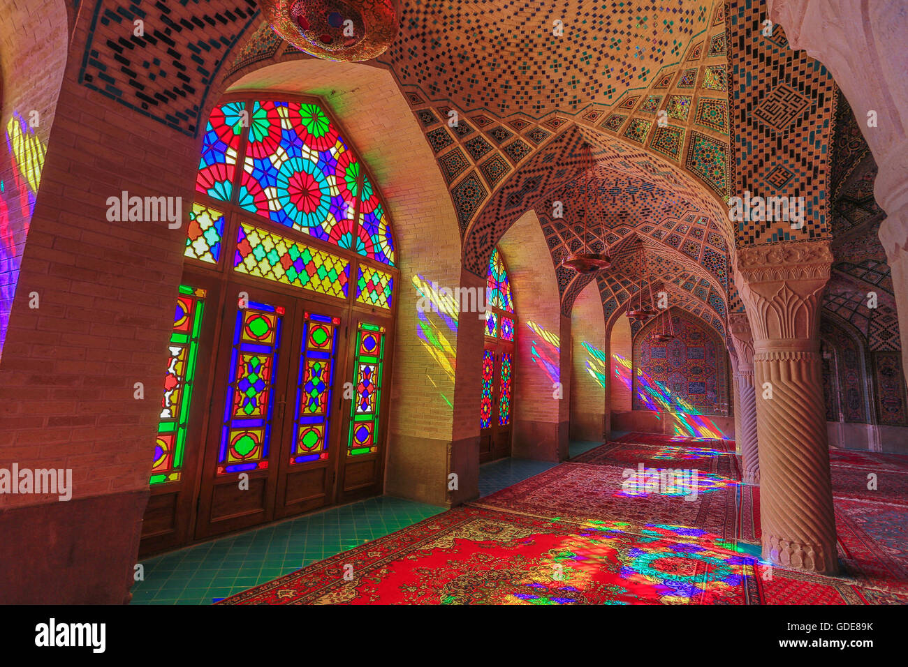Shiraz Iran,Ville,e-Mmasjed,Mosquée Nasir al-Molk Banque D'Images
