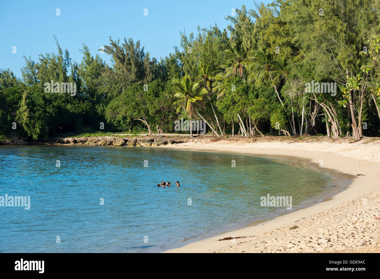 USA, Hawaii, Oahu, Côte-Nord, la baie (architecture Kawela),(architecture Kawela), Banque D'Images