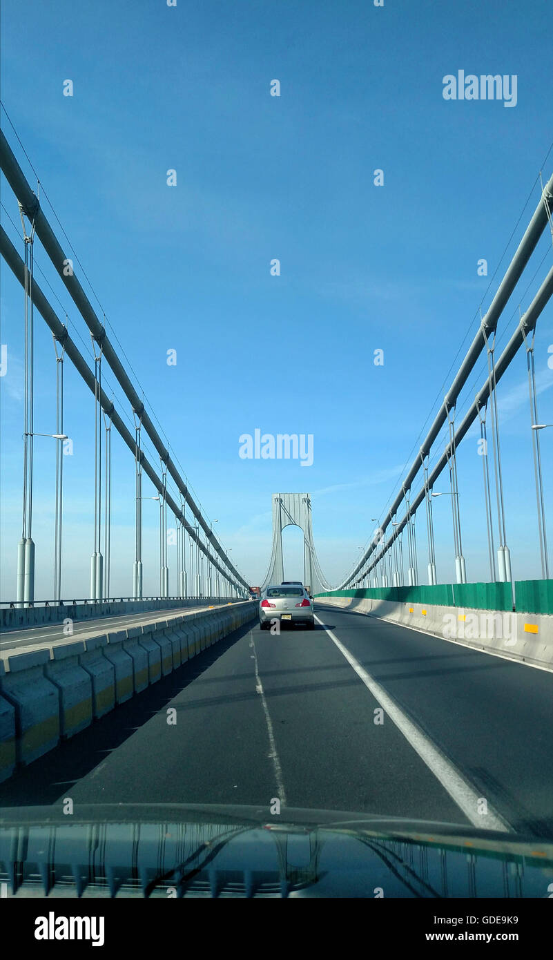 USA,New York, Staten Island, Brooklyn, Pont Verrazano-Narrows,Jamaica Bay,span,coucher du soleil,eau,bridge Banque D'Images