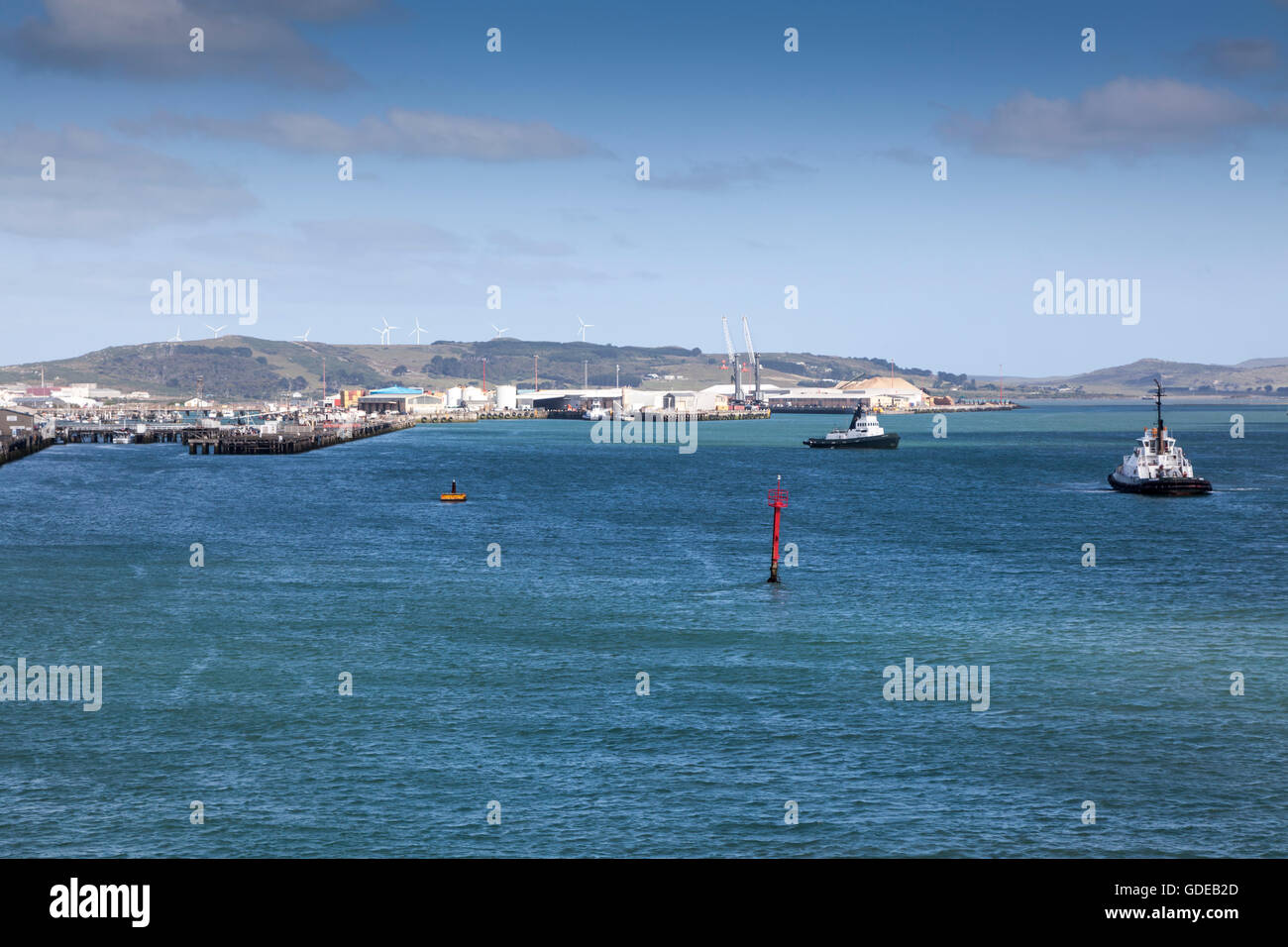 Les remorqueurs portuaires et Hauroko Monowai opérant dans le port de Bluff, Bluff, Nouvelle-Zélande Banque D'Images