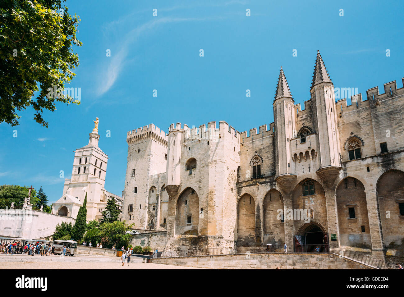 Ancien Palais des Papes, Avignon, Saint-bénezet, Provence, France. Célèbre monument Banque D'Images