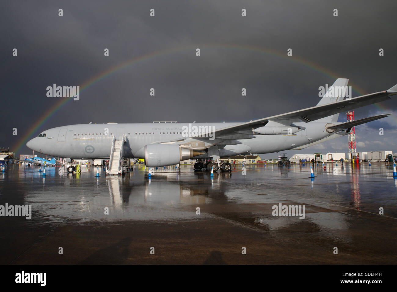 Royal Australian Air Force KC-30 dans la pluie à RAF Fairford, RIAT Banque D'Images