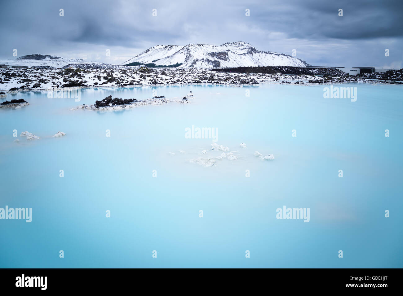 Sources géothermiques au Blue Lagoon, Grindavik, Islande Banque D'Images