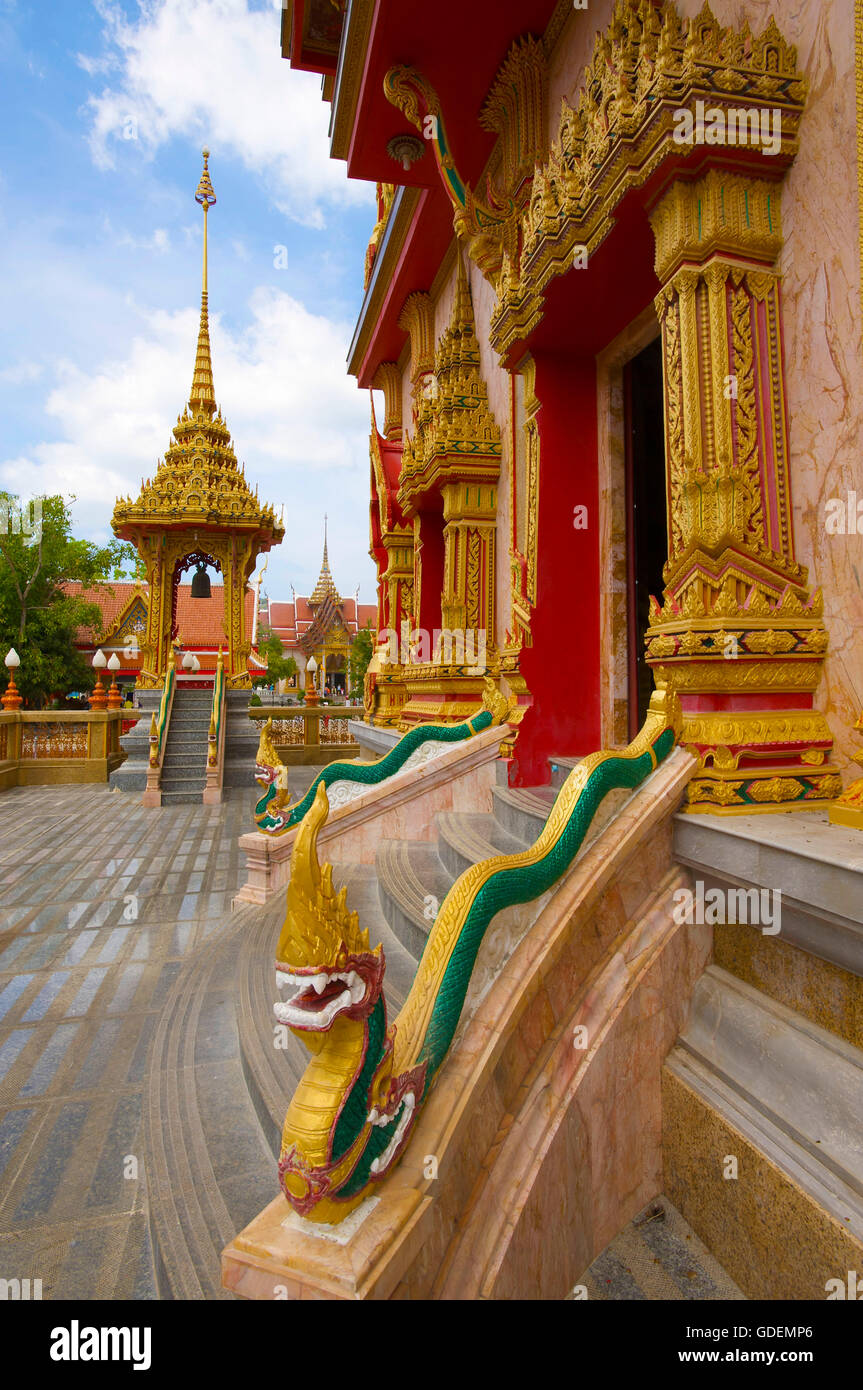 Temple Wat Chalong, île de Phuket, Thaïlande Banque D'Images
