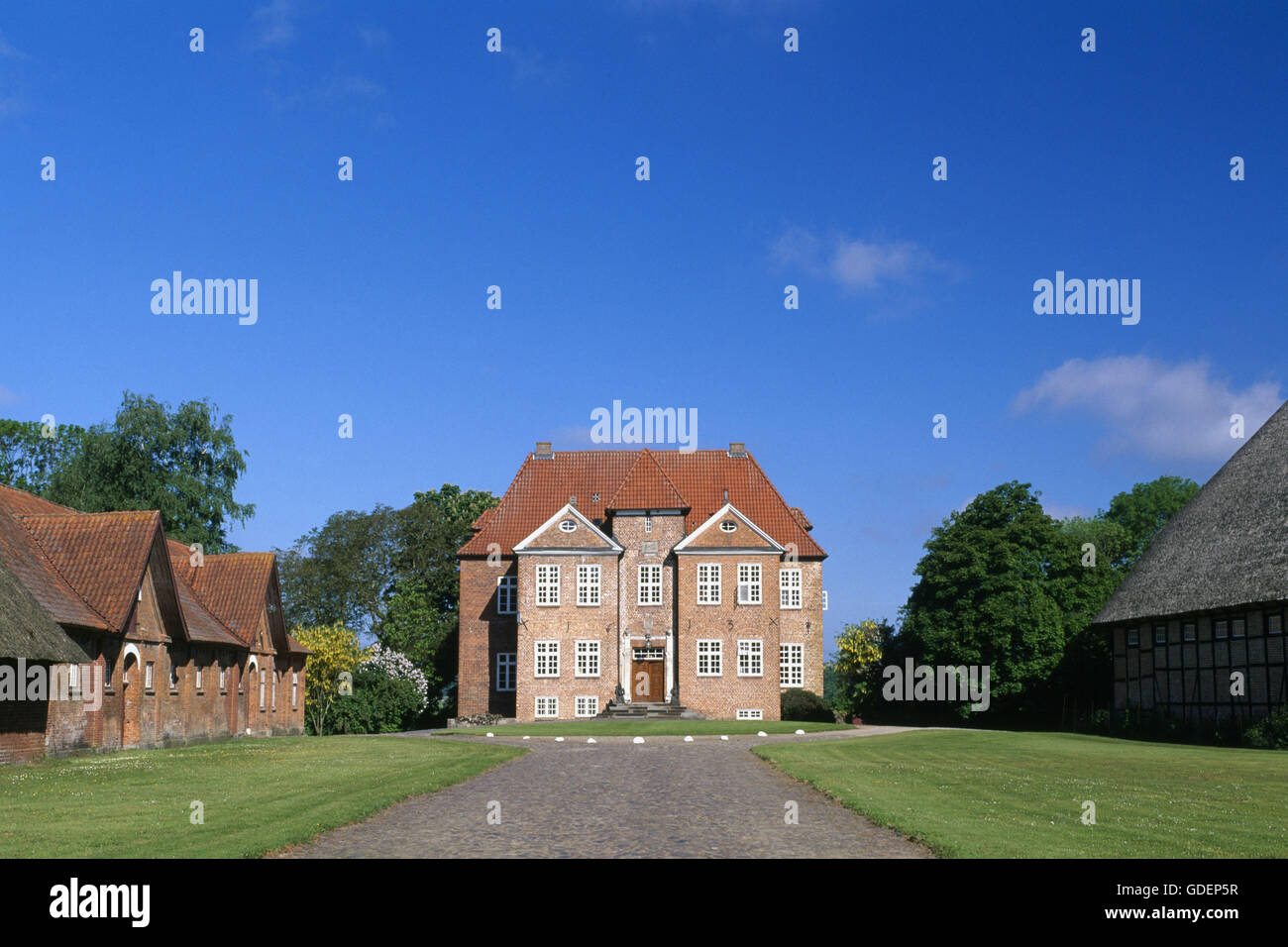 Ferme de Wahlstorf, Brandebourg, Schleswig-Holstein, Allemagne Banque D'Images