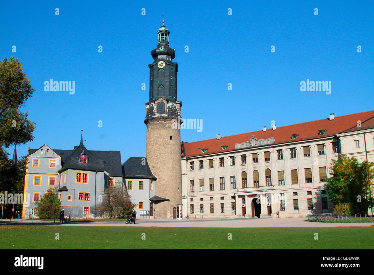 Château de Weimar, ville de Thuringe, Allemagne, Banque D'Images