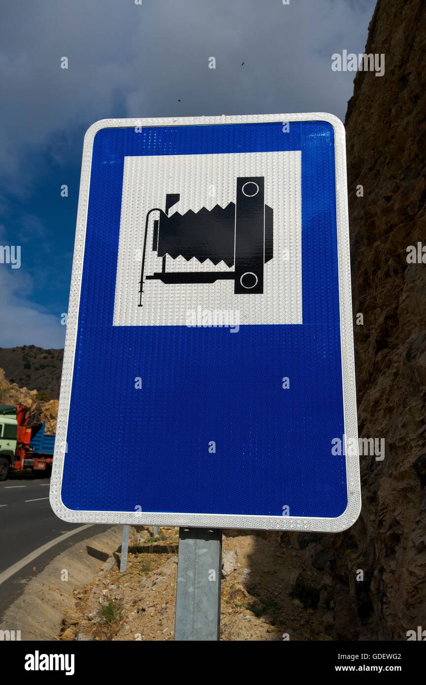 Point de vue, l'appareil photo, La Gomera, Canary Islands, Spain Banque D'Images