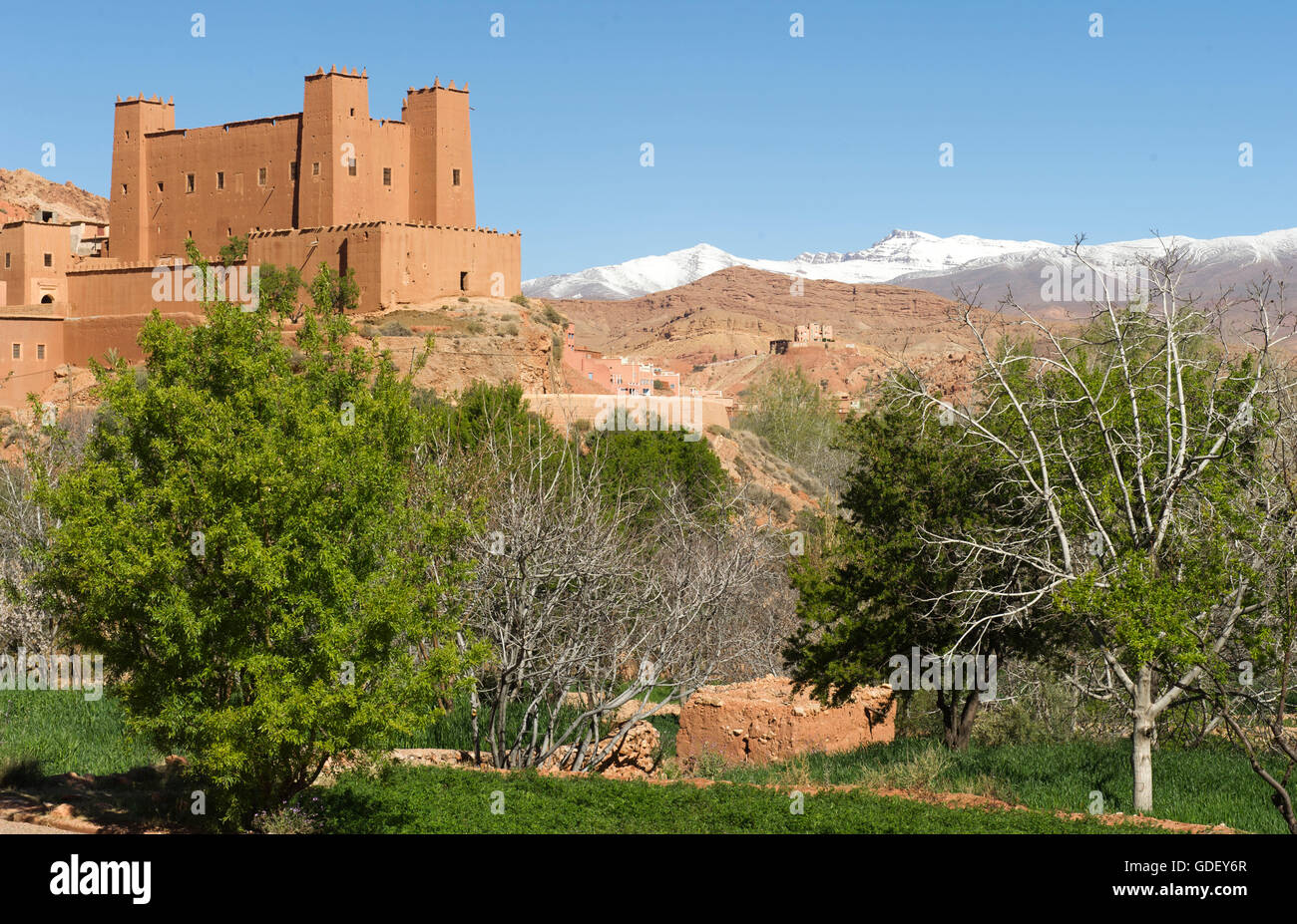 Maroc, Afrique, Kasbah Ait Youli, vallée du Dadès, la vallée de la montagne du Haut Atlas, Kasbah Banque D'Images