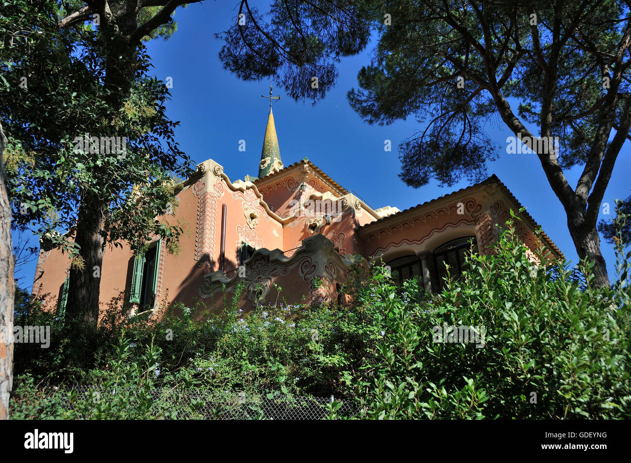 Gaudi, le Parc Güell, la Casa Museo Gaudi, Barcelone, Catalogne, Espagne Banque D'Images