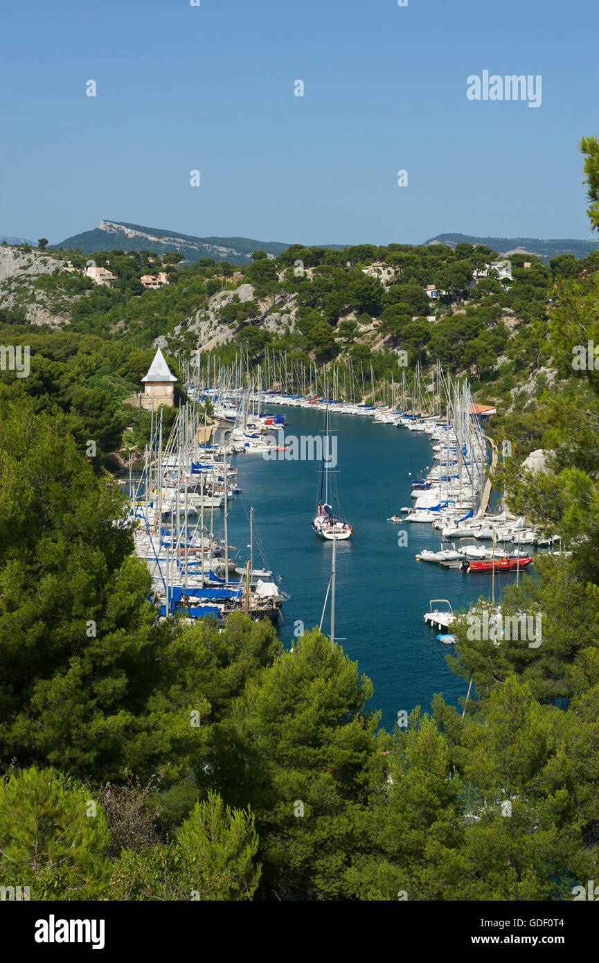 Marina, Calanque de Port Miou, Cote d Azur, France Banque D'Images