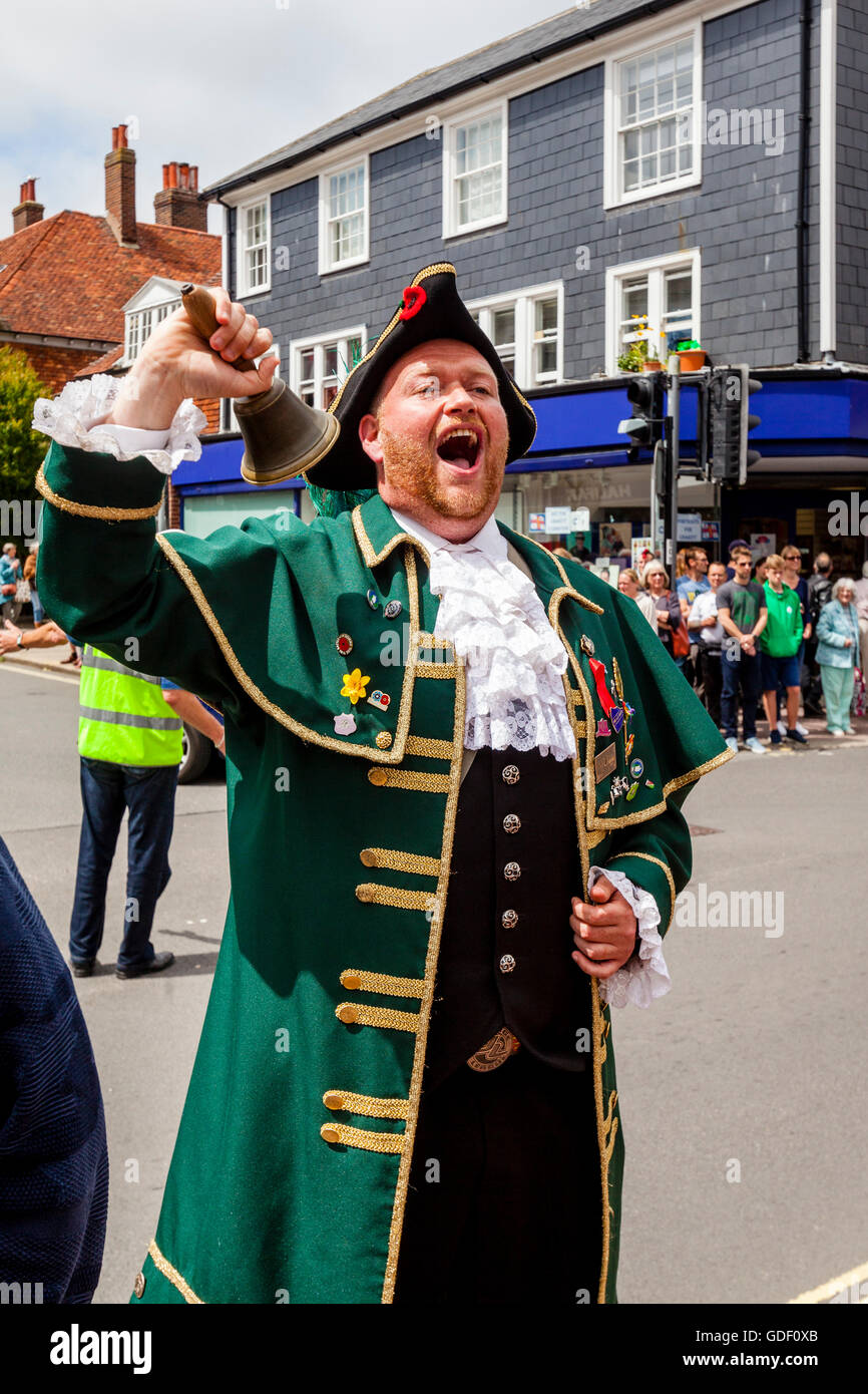 Un crieur, Lewes, dans le Sussex, UK Banque D'Images