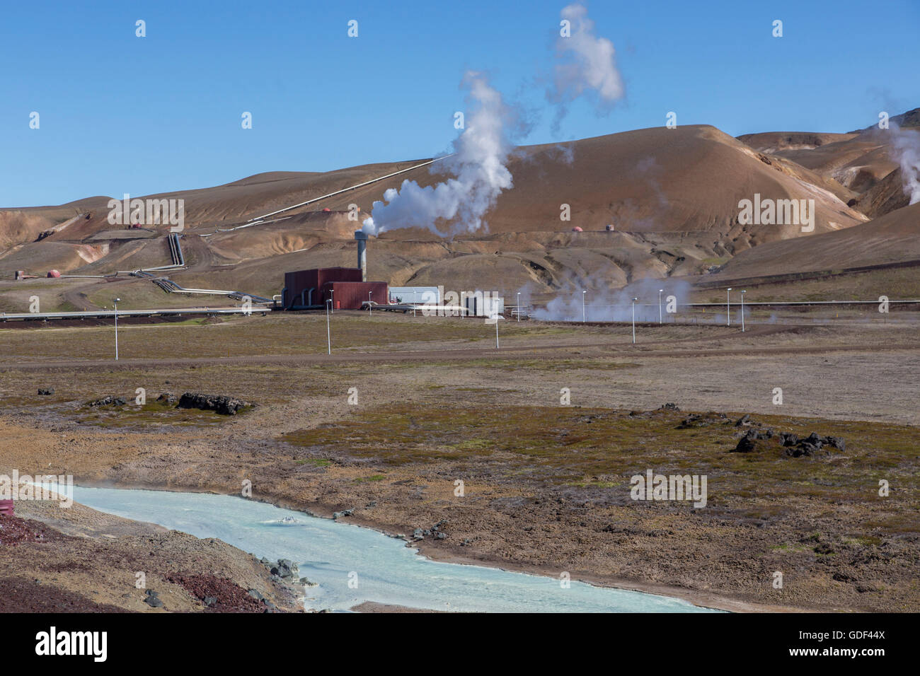 Krafla, station géothermique, de l'Islande Banque D'Images