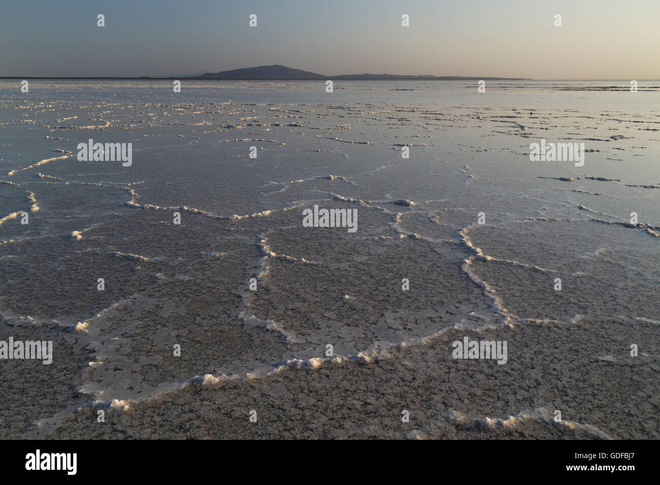 Le lac Assal, Salt Lake près de dépression Danakil, Dallol, Triangle Afar, Ethiopie Banque D'Images