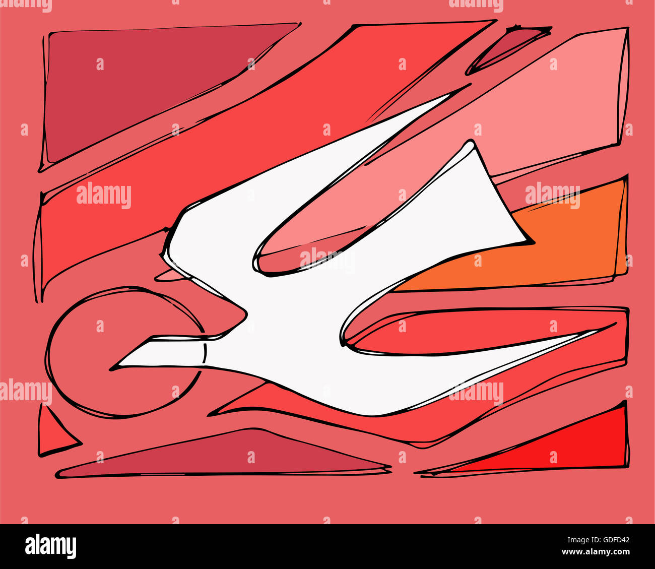 Hand Drawn Vector Illustration Ou Dessin Dune Colombe