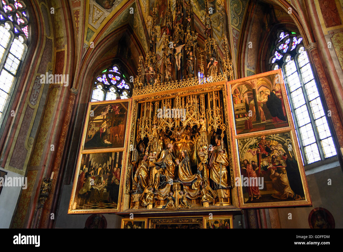 Saint Wolfgang : paroisse et église de pèlerinage, Pacher autel, Autriche, Niederösterreich, Autriche supérieure, Salzkammergut Banque D'Images