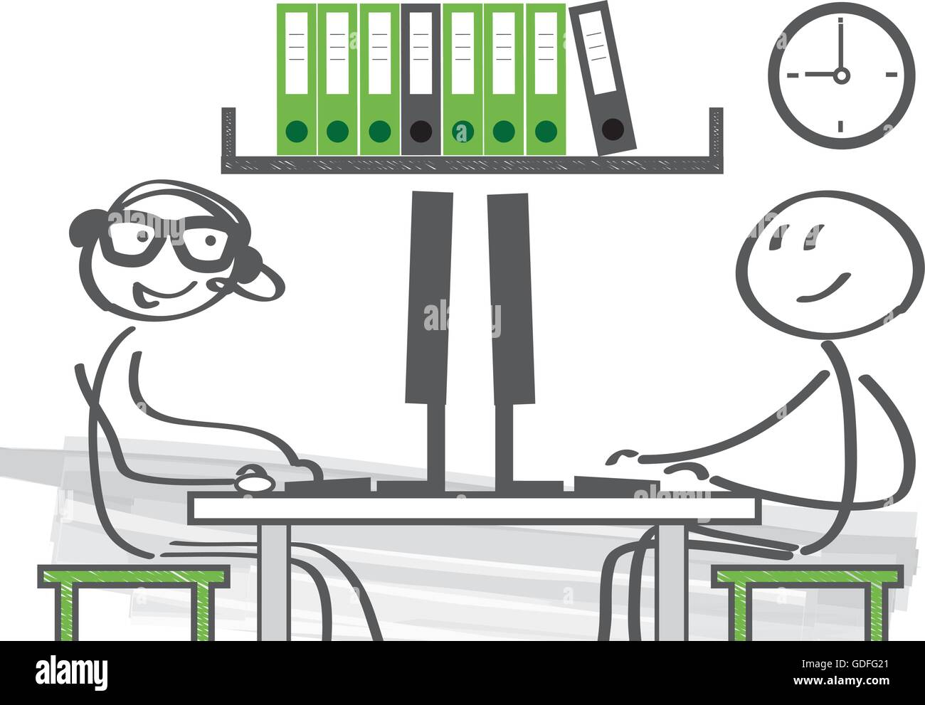 L'intérieur de l'espace de travail pour l'équipe de collaboration Illustration de Vecteur
