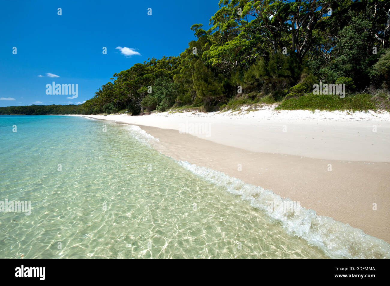 Bristol Point Beach dans le Parc National Booderee, partie de la célèbre baie de Jervis. Banque D'Images