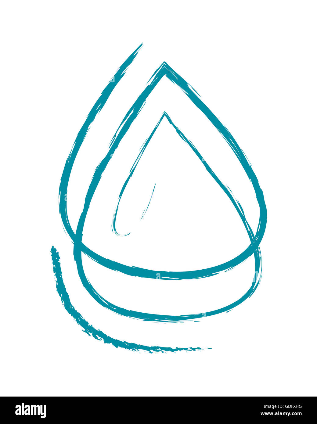 Illustration à la main ou d'un dessin d'une goutte d'eau résumé Banque D'Images