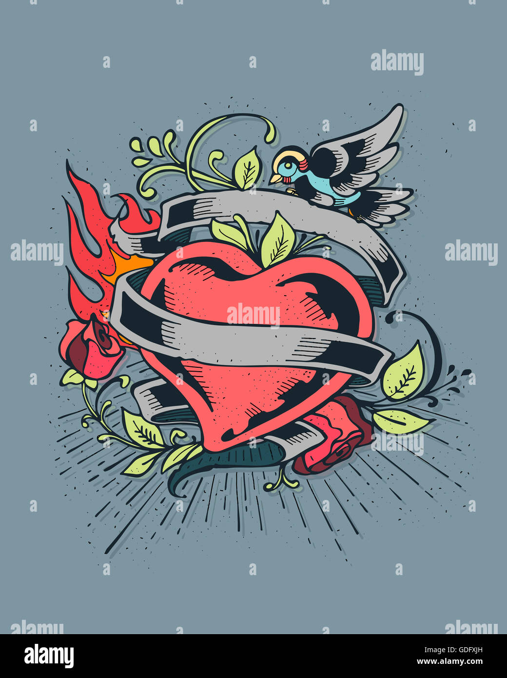 Illustration à La Main Ou Dun Dessin Dun Coeur Humain Avec