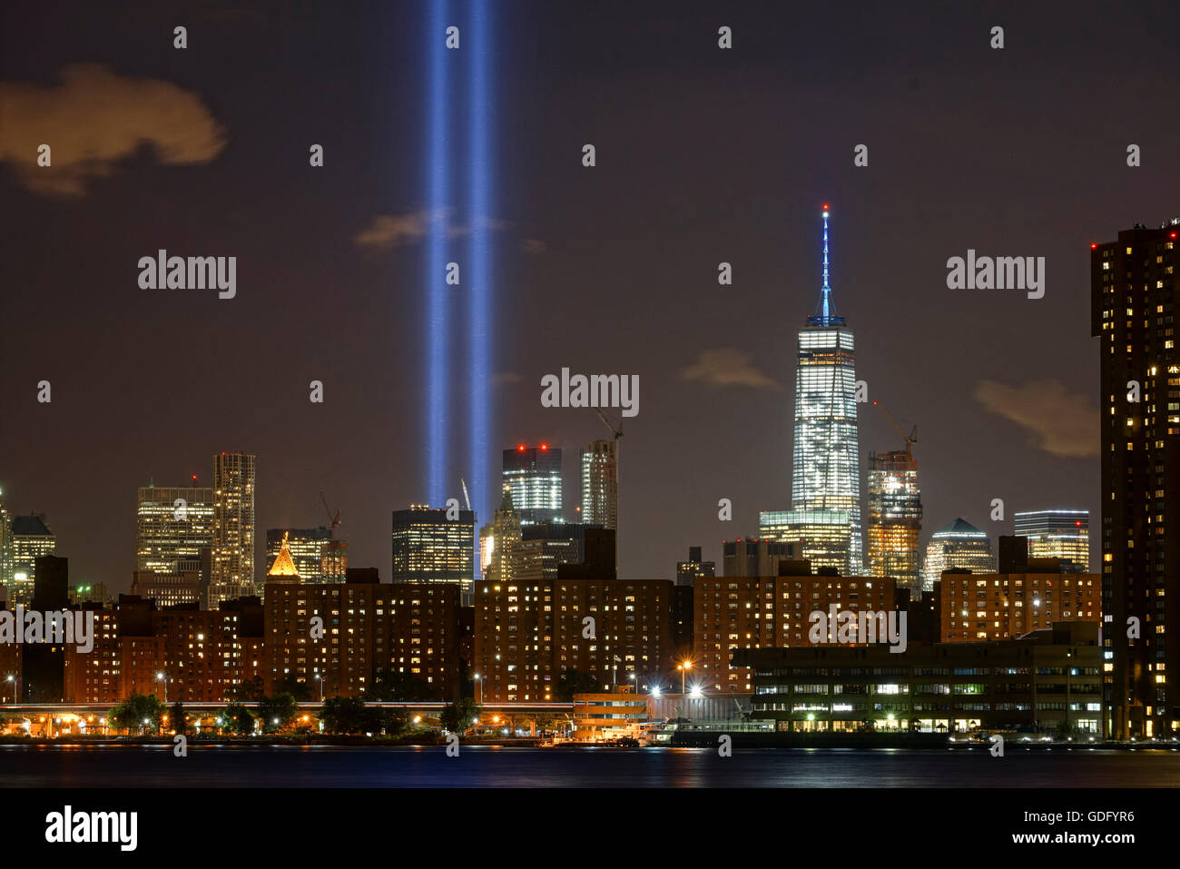 11 septembre anniversaire 'hommage à la lumière' Banque D'Images