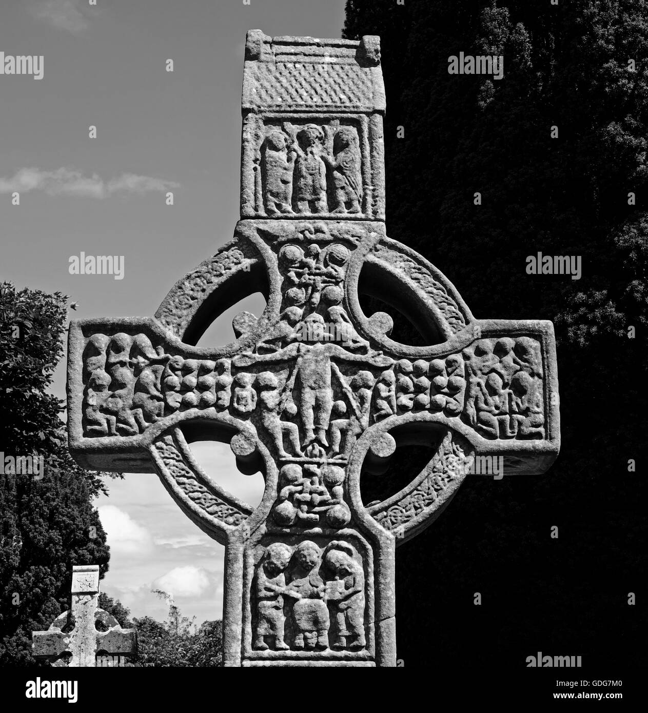 Croix celtique d'Irlande Monsterboice Banque D'Images