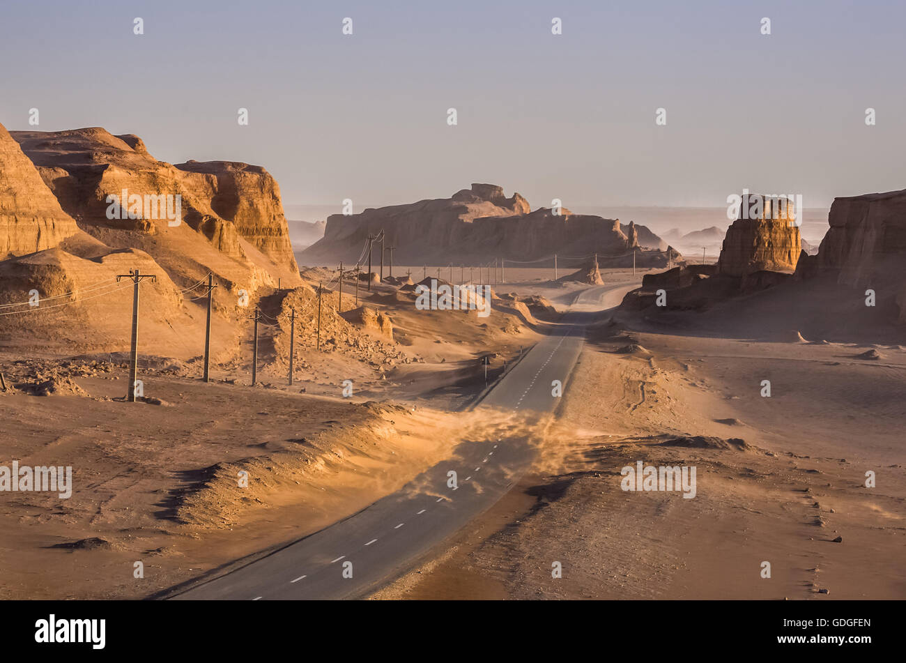 L'Iran, près de la ville de Kerman Kalout,région. Banque D'Images