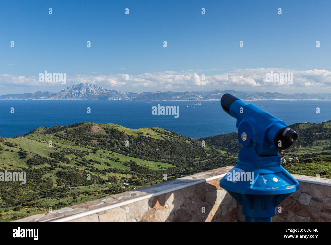 L'Espagne, Détroit de Gibraltar, point le plus proche entre l'Europe et l'Afrique,la Province de Cádiz,Strait Mirador Banque D'Images