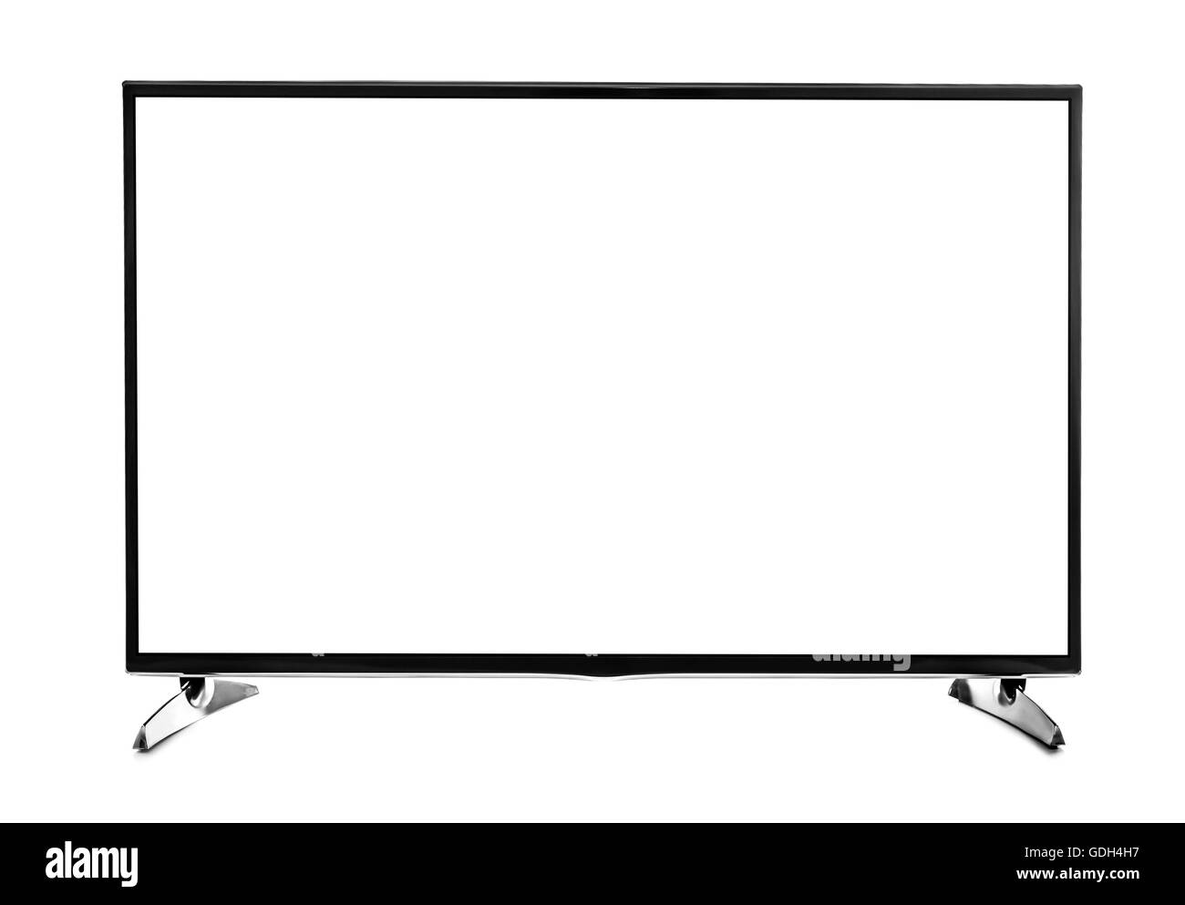 Blank télévision à écran plat. Isolé sur fond blanc. Banque D'Images