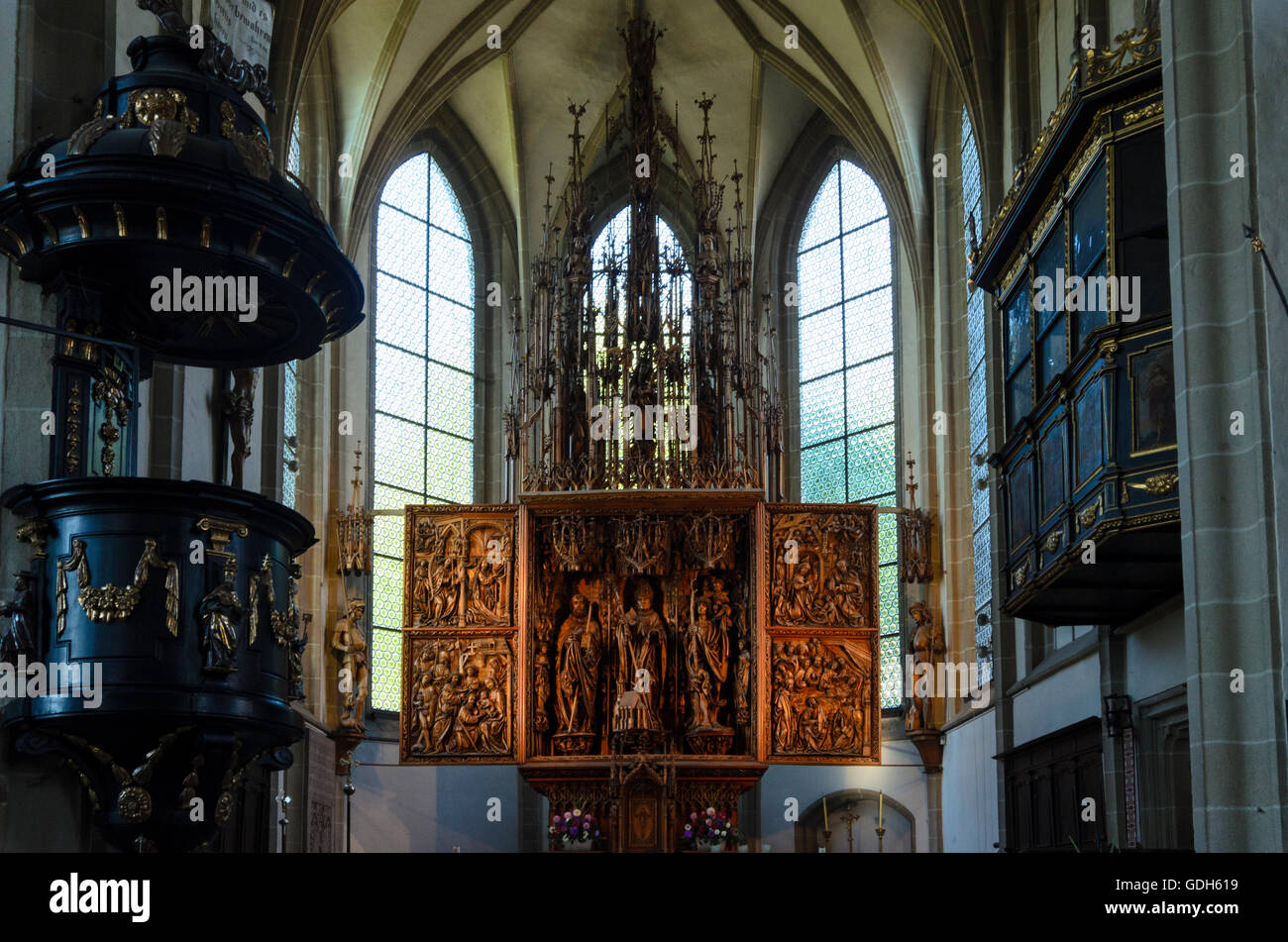 Kefermarkt : Kefermarkt winged autel dans l'église, l'Autriche, Niederösterreich, Autriche supérieure, Muehlviertel Banque D'Images