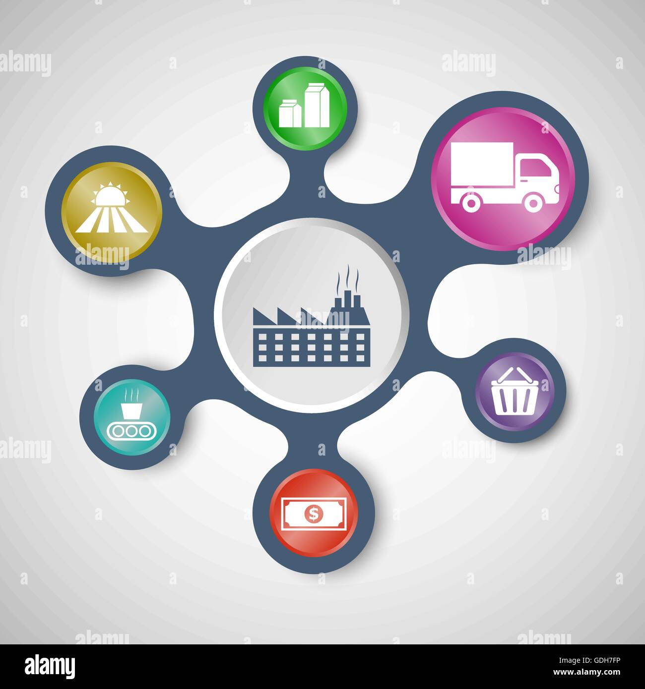 Infographie la chaîne d'acquisition avec connecté metaballs, stock vector Illustration de Vecteur