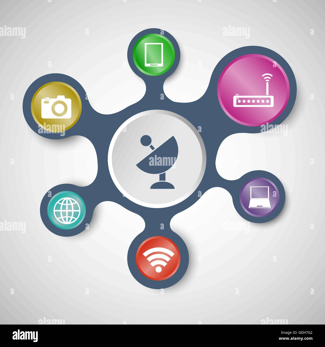 Les modèles Hi-tech infographie avec connecté metaballs, stock vector Illustration de Vecteur