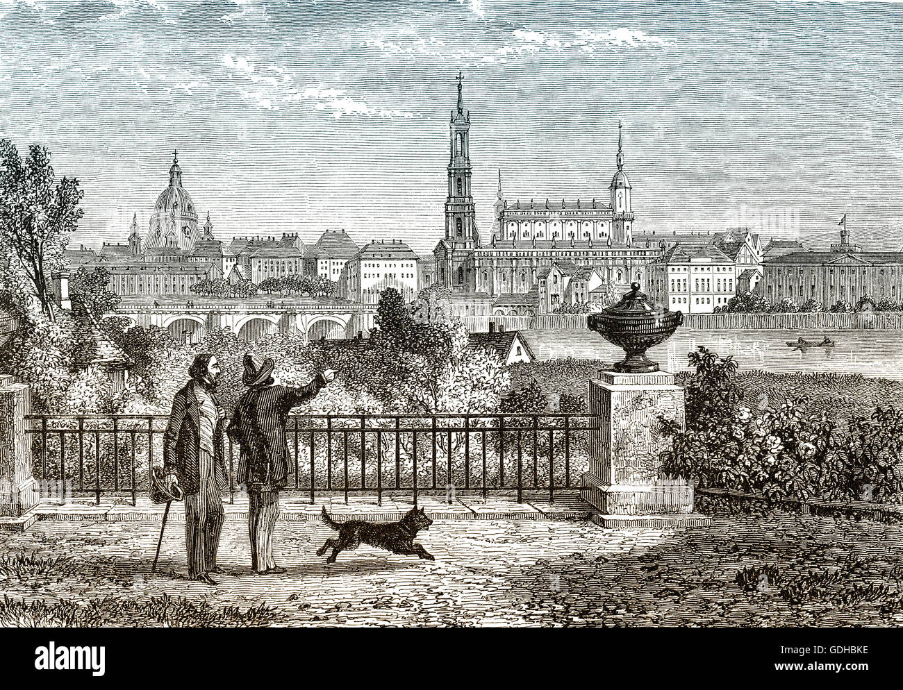 La ville historique de Dresde, 18e siècle, Saxe, Allemagne, Europe, Banque D'Images