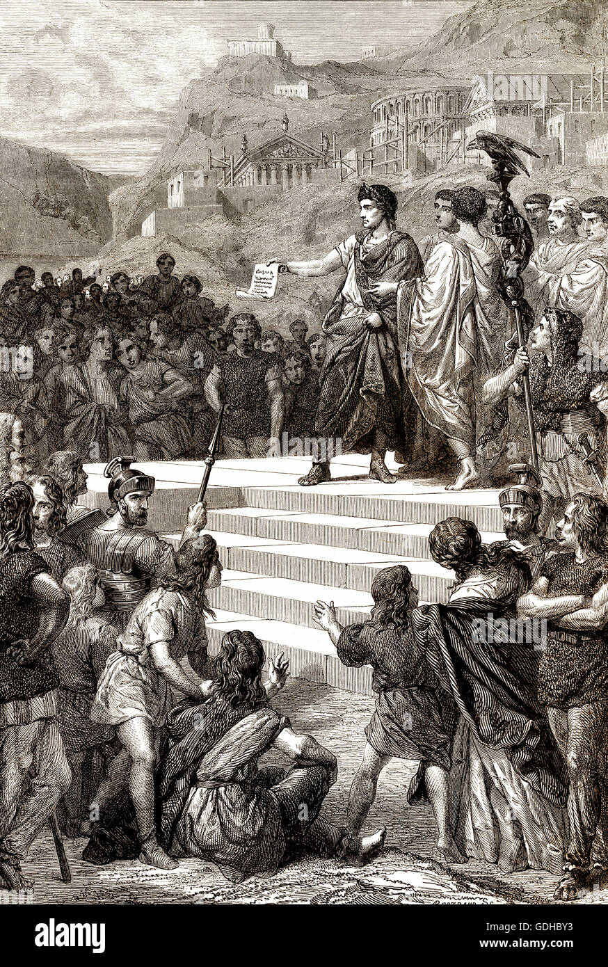 Empereur romain Claude ou Tiberius Claudius Caesar Augustus Germanicus, a déclaré Lyon la capitale des Gaules, 1e siècle Banque D'Images