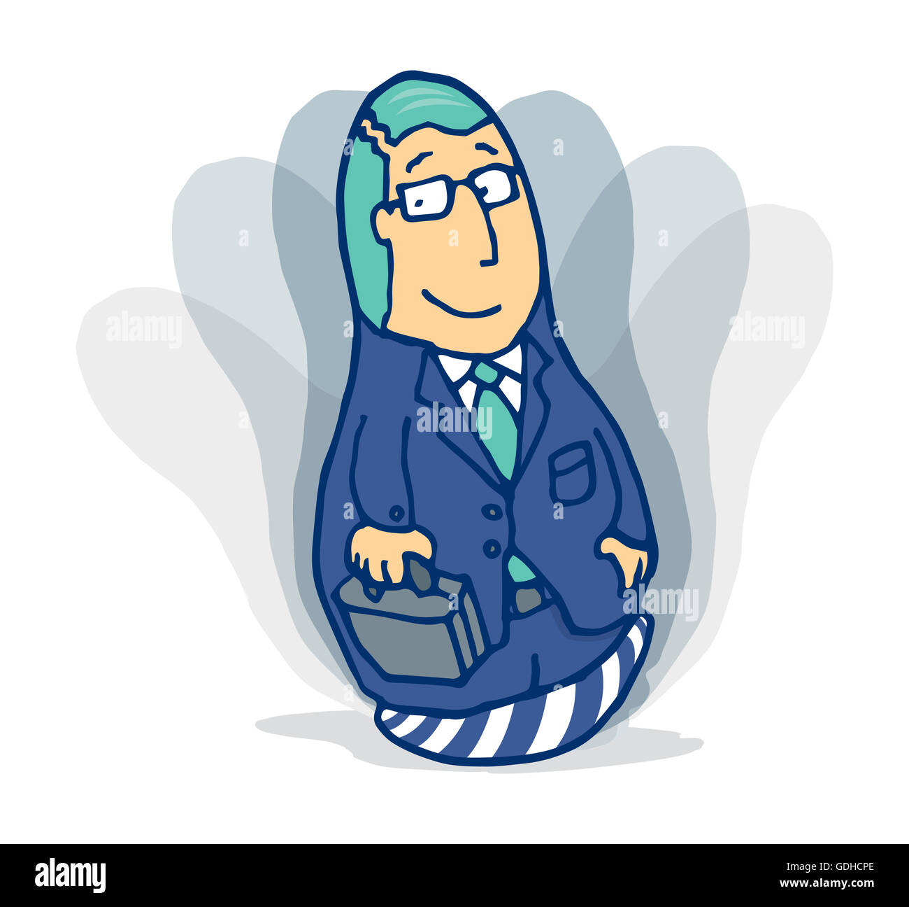 Cartoon illustration de l'entreprise résiliente rebondir comme jouet ou punching bag Banque D'Images