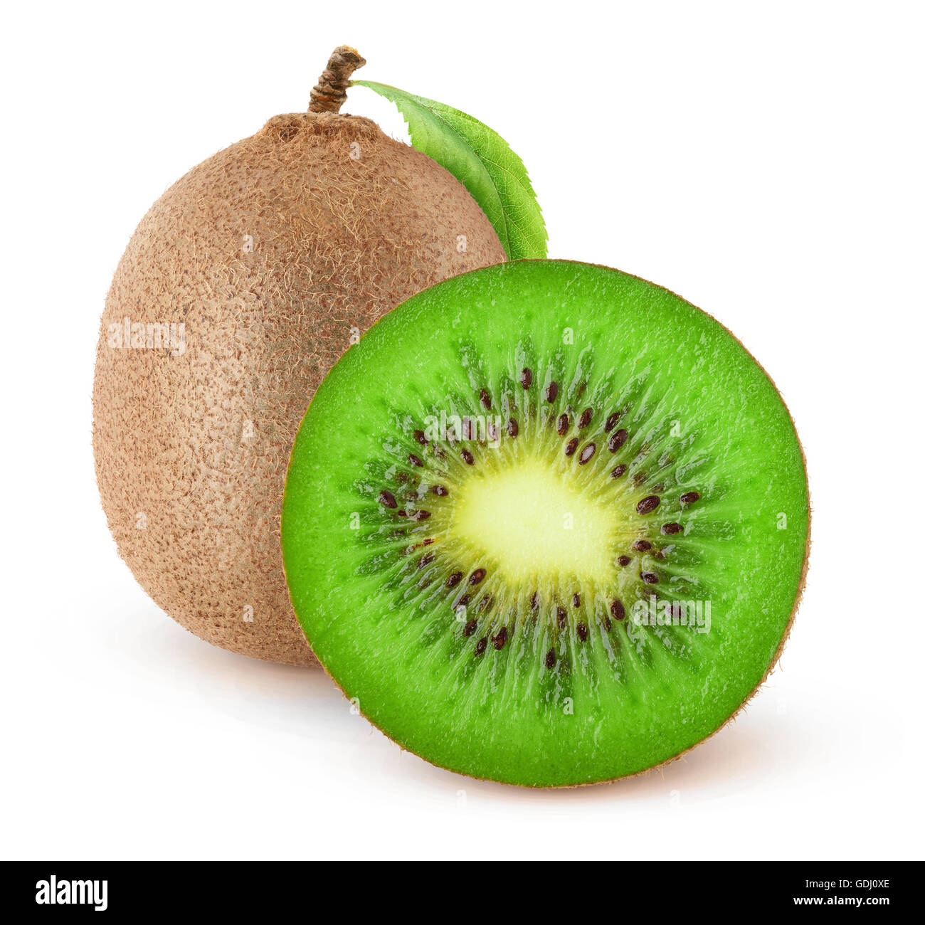 Kiwi fruits isolés. Kiwi coupé isolé sur fond blanc avec clipping path Banque D'Images
