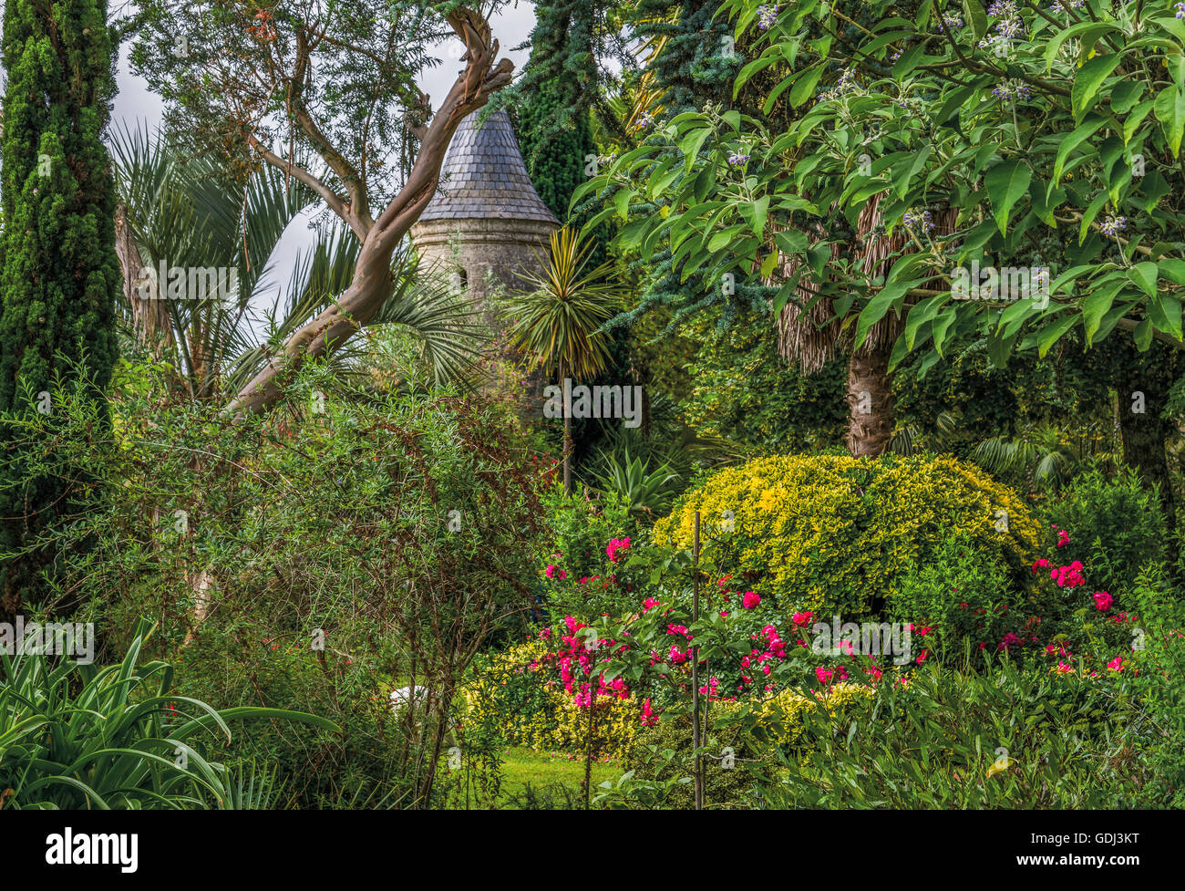 Jardin de Château Raymond-Lafon, Sauternes, Gironde, France Banque D'Images