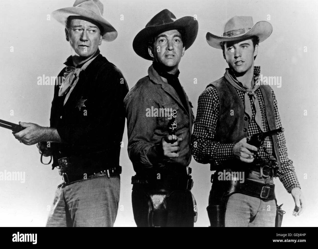 Rio Bravo, USA 1959, Regie : Howard Hawks, acteurs : John Wayne, Dean Martin, Ricky Nelson Banque D'Images