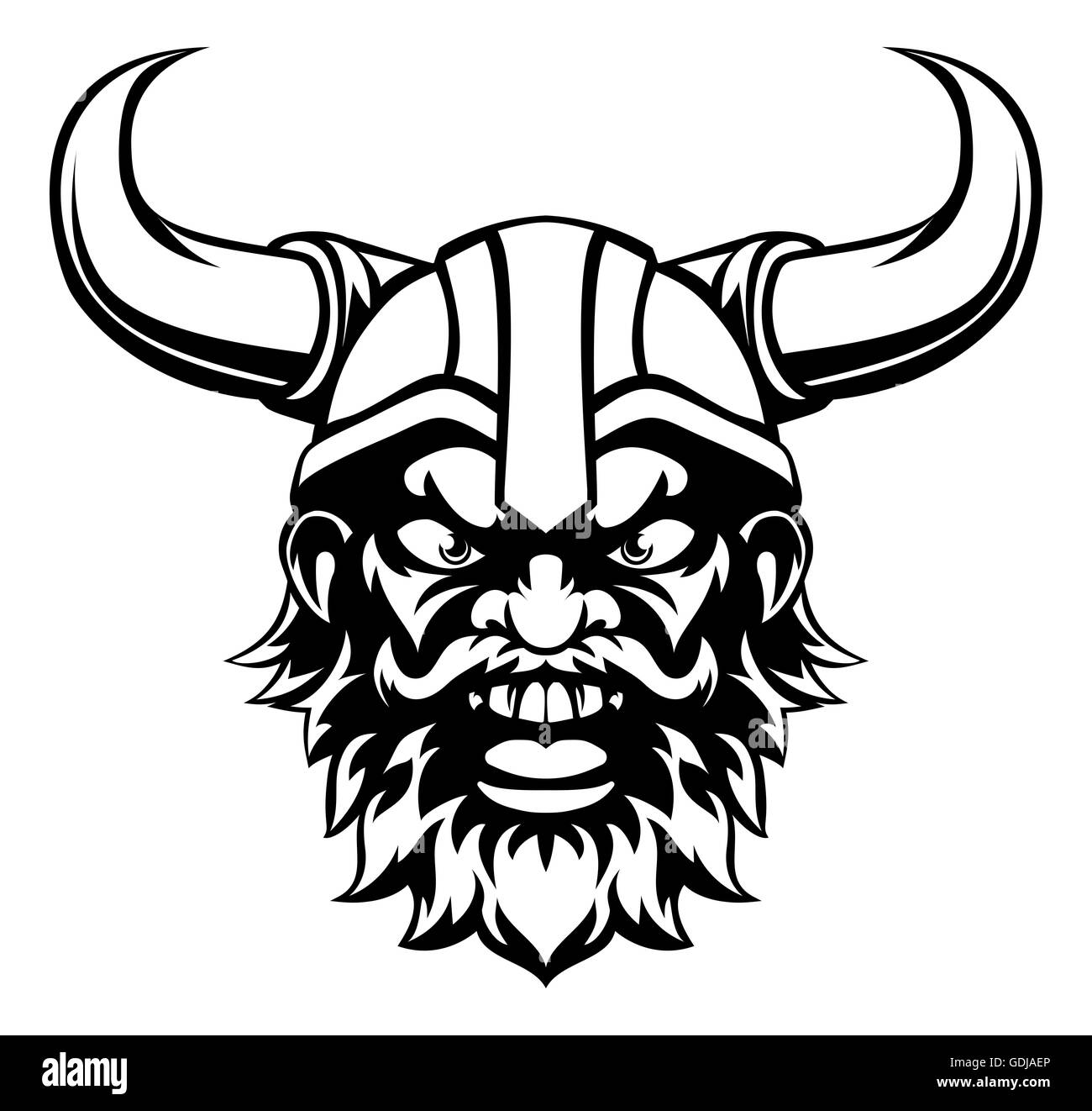 Un homme viking cartoon mascot sport Banque D'Images