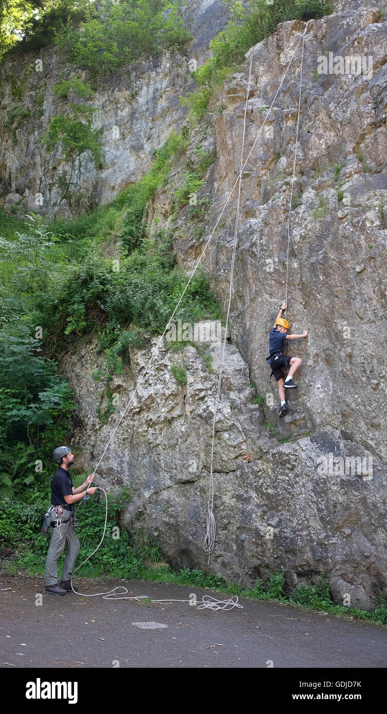 Les gorges de Cheddar et village Somerset. 17 Juillet 2016 Banque D'Images