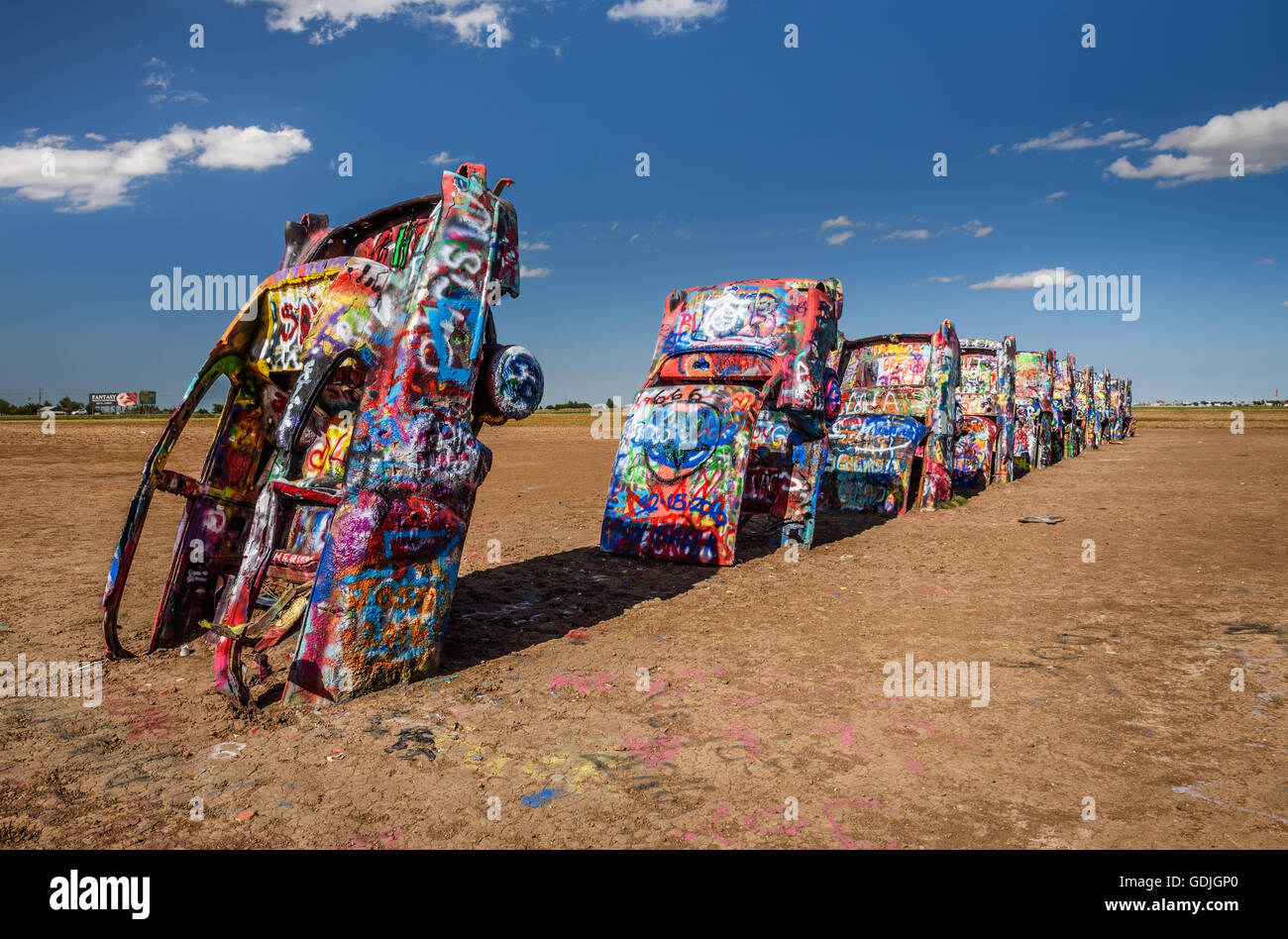 Le Cadillac Ranch à Amarillo, Texas Banque D'Images